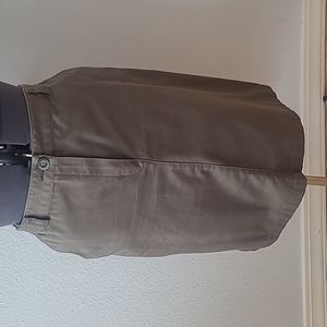 LL Bean Olive Khaki Classic Fit 100% Cotton Jeans Skirt, EUC, Sz 12P